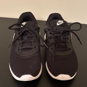Nike Black Mesh Sneakers with White Soles